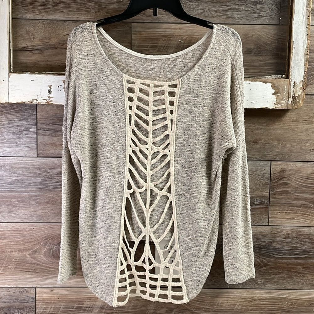 CHARLOTTE RUSSE Ladies Open Front Knit Cotton Blend Sweater Y2K Size Large